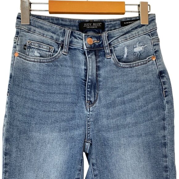 Judy Blue Slim Bootcut Jeans Womens 27 Blue Medium Wash - Picture 3 of 7